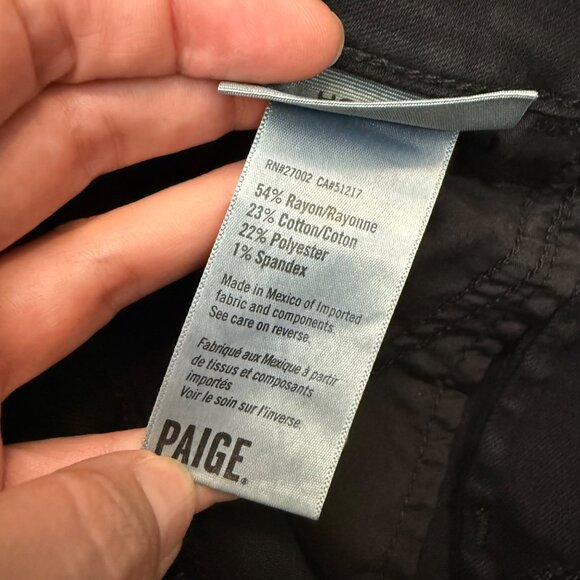 NWT PAIGE Hoxton High Rise Skinny Ankle Jeans Womens Size 25 Black Shadow Denim - Picture 7 of 10
